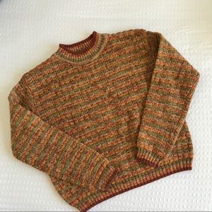 ORANGE KNIT STRIPED VINTAGE SWEATER